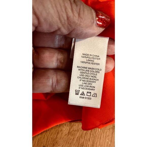 CeCe Cynthia Steffe Carly-L Red Ruffle Front Dress Size 8 Petite - Picture 10 of 10